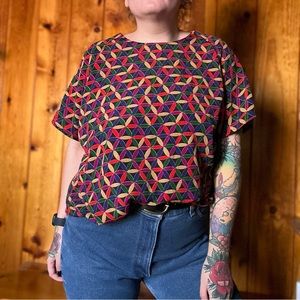 Vintage Fashion Attitudes Abstract Blouse